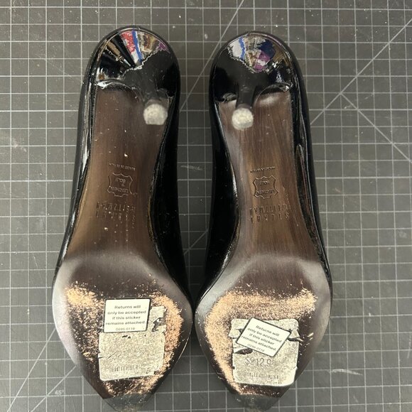 Stuart Weitzman, black leather power pumps - Picture 3 of 6